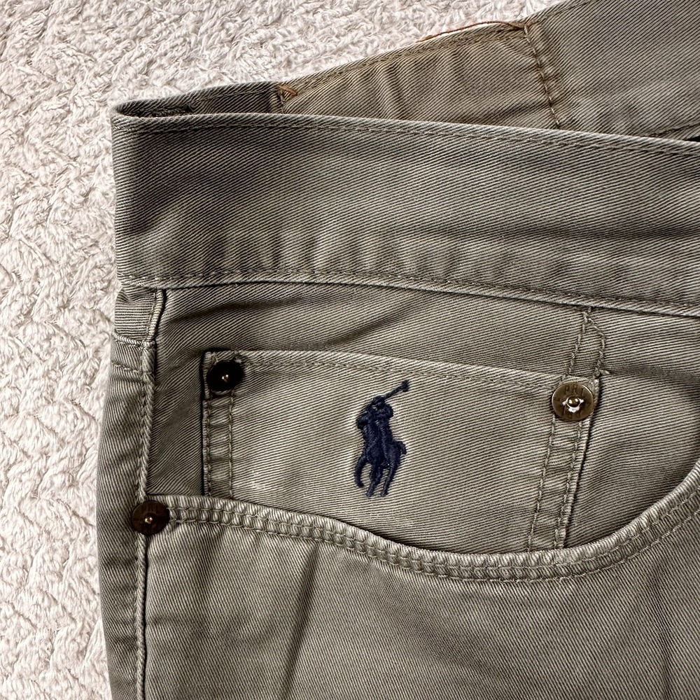 Polo Ralph Lauren 650 Straight Leg Pants Men's 36x32 Green Cotton Chino Travel - Picture 11 of 16